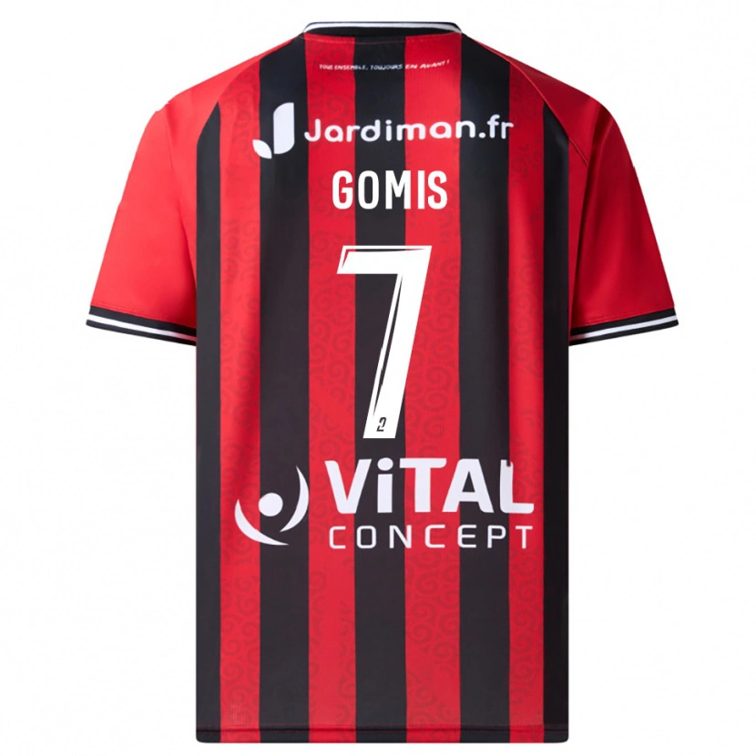Danxen Donna Maglia Donatien Gomis #7 Rosso Nero Kit Gara Home 2025/26 Maglietta
