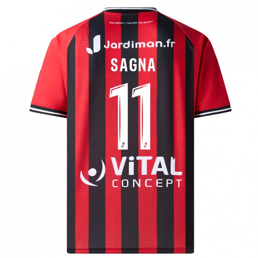 Danxen Donna Maglia Amadou Sagna #11 Rosso Nero Kit Gara Home 2025/26 Maglietta