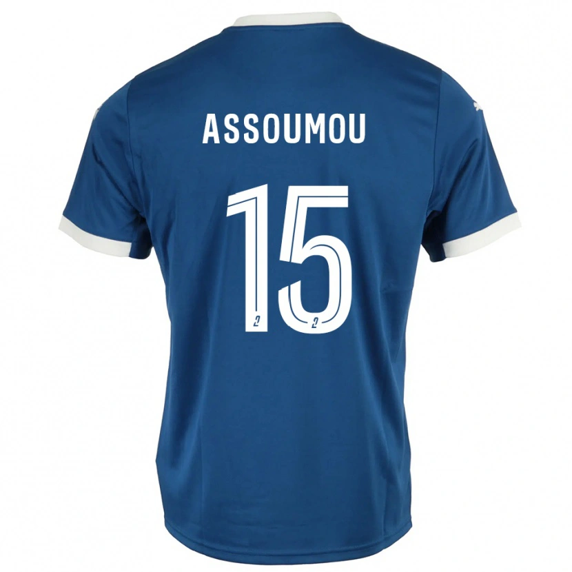 Danxen Donna Maglia Jaurès Assoumou #15 Blu Bianco Kit Gara Home 2025/26 Maglietta