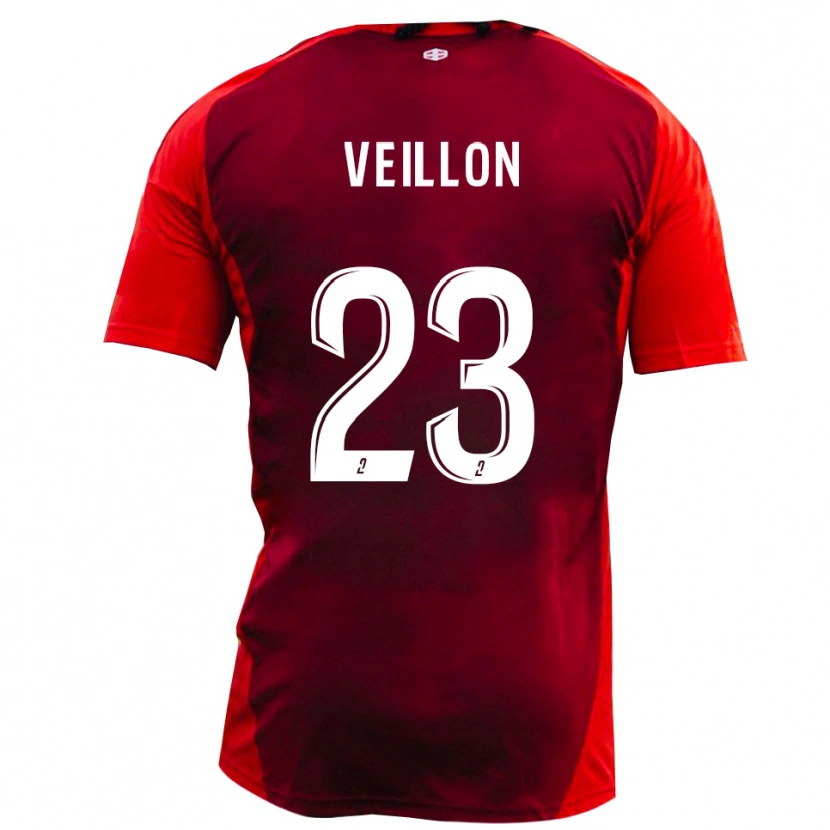 Danxen Donna Maglia Mattéo Veillon #23 Rosso Borgogna Kit Gara Home 2025/26 Maglietta