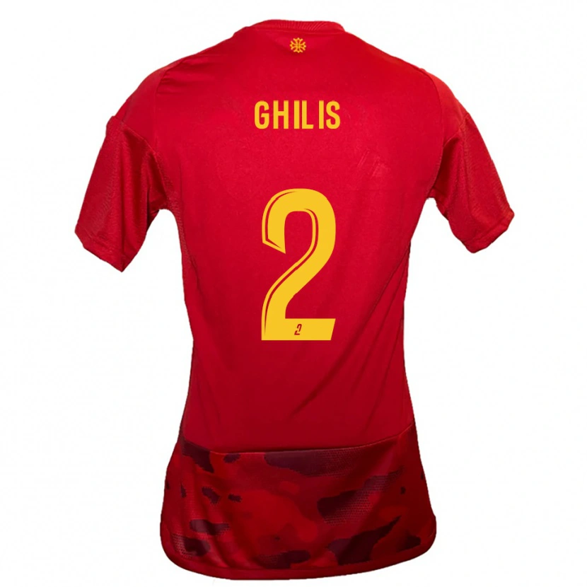 Danxen Donna Maglia Mohamed Ghilis #2 Rosso Giallo Kit Gara Home 2025/26 Maglietta