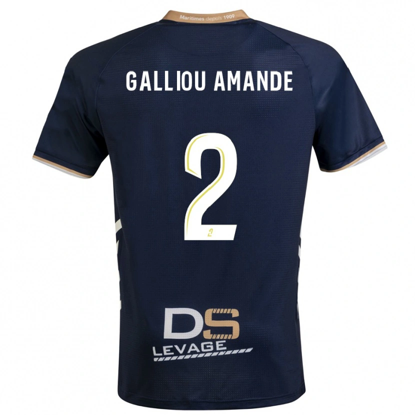 Danxen Donna Maglia Noa Galliou Amande #2 Blu Marino Oro Kit Gara Home 2025/26 Maglietta