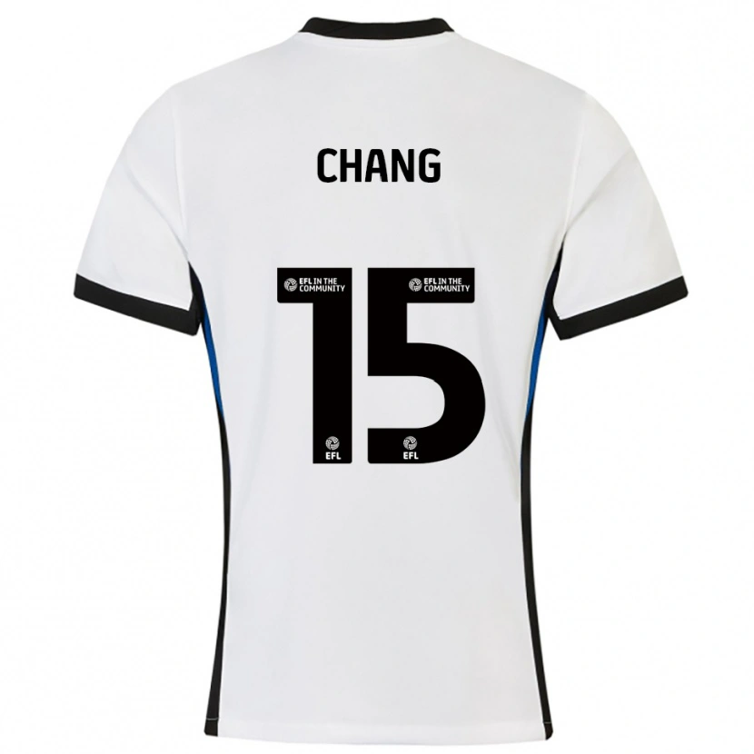 Danxen Donna Maglia Alfie Chang #15 Bianco Blu Kit Gara Away 2025/26 Maglietta