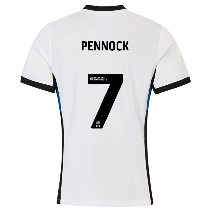 Danxen Donna Maglia Jade Pennock #7 Bianco Blu Kit Gara Away 2025/26 Maglietta
