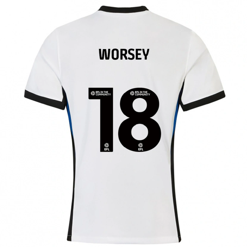 Danxen Donna Maglia Louanne Worsey #18 Bianco Blu Kit Gara Away 2025/26 Maglietta