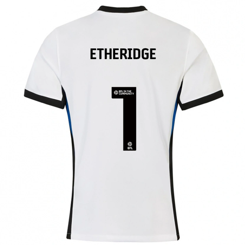 Danxen Donna Maglia Neil Etheridge #1 Bianco Blu Kit Gara Away 2025/26 Maglietta