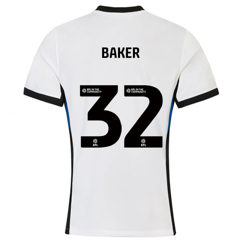 Danxen Donna Maglia Ava Baker #32 Bianco Blu Kit Gara Away 2025/26 Maglietta