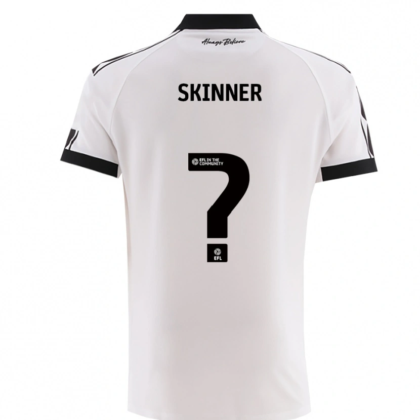 Danxen Donna Maglia Luke Skinner #0 Bianco Nero Kit Gara Away 2025/26 Maglietta