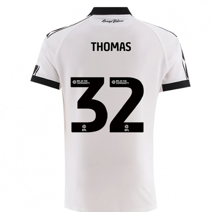 Danxen Donna Maglia Lewis Thomas #32 Bianco Nero Kit Gara Away 2025/26 Maglietta