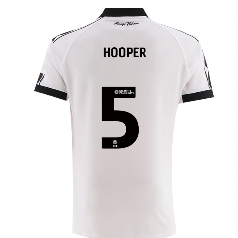Danxen Donna Maglia Jack Hooper #5 Bianco Nero Kit Gara Away 2025/26 Maglietta