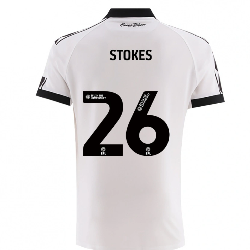 Danxen Donna Maglia Josh Stokes #26 Bianco Nero Kit Gara Away 2025/26 Maglietta