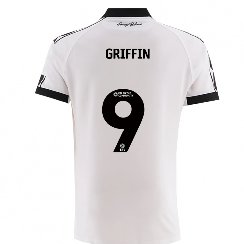 Danxen Donna Maglia Jack Griffin #9 Bianco Nero Kit Gara Away 2025/26 Maglietta
