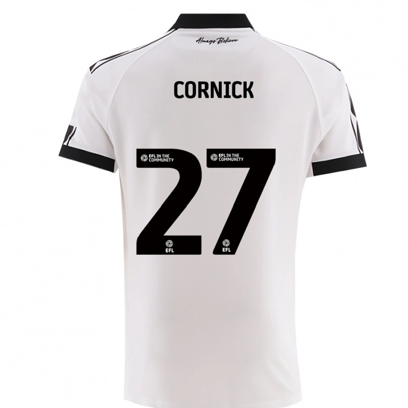 Danxen Donna Maglia Harry Cornick #27 Bianco Nero Kit Gara Away 2025/26 Maglietta