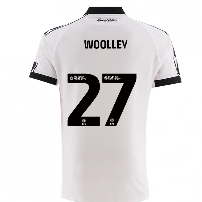 Danxen Donna Maglia Jesse Woolley #27 Bianco Nero Kit Gara Away 2025/26 Maglietta
