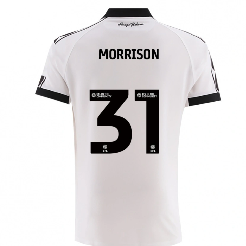 Danxen Donna Maglia Elijah Morrison #31 Bianco Nero Kit Gara Away 2025/26 Maglietta