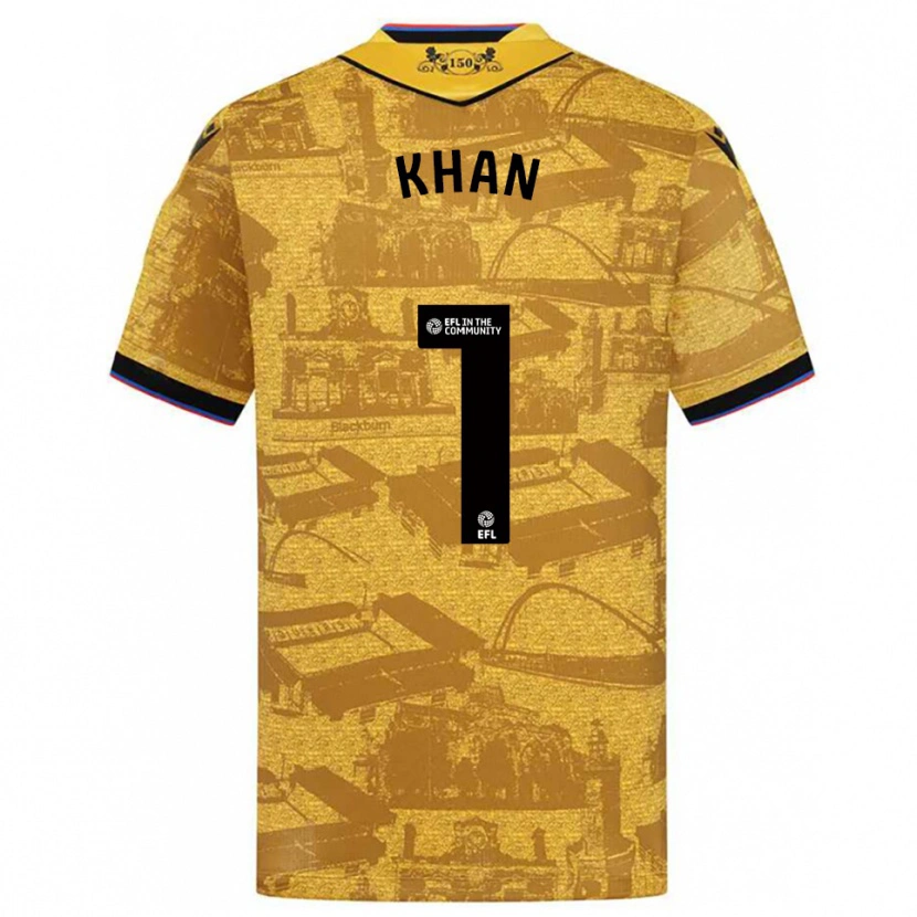 Danxen Donna Maglia Adam Khan #1 Oro Nero Kit Gara Away 2025/26 Maglietta