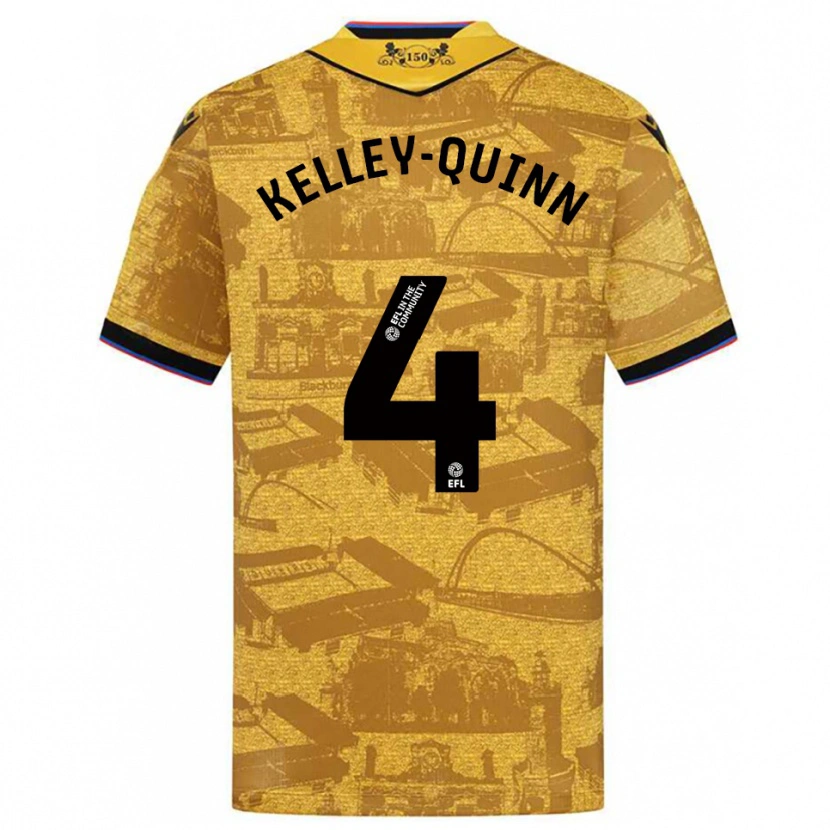 Danxen Donna Maglia Leon Kelley-Quinn #4 Oro Nero Kit Gara Away 2025/26 Maglietta