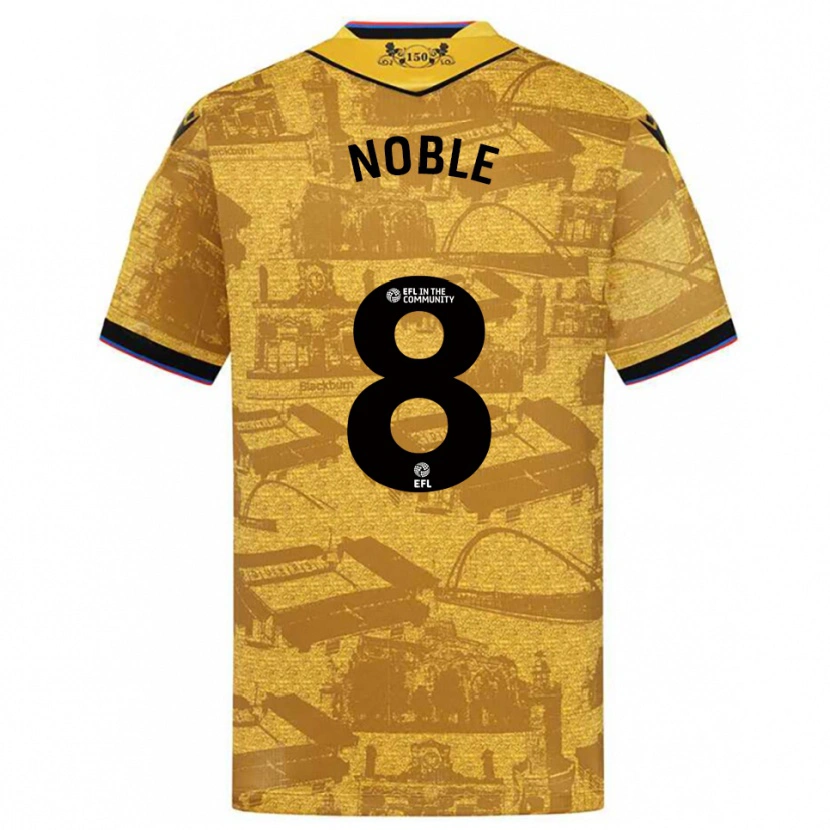 Danxen Donna Maglia Ellie Noble #8 Oro Nero Kit Gara Away 2025/26 Maglietta
