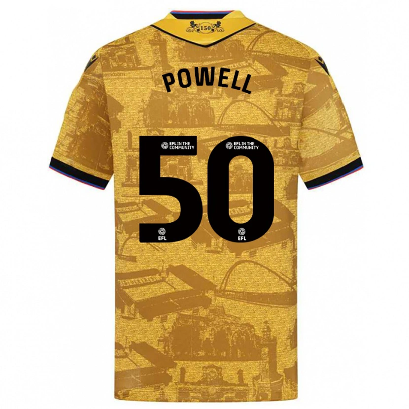 Danxen Donna Maglia Brandon Powell #50 Oro Nero Kit Gara Away 2025/26 Maglietta