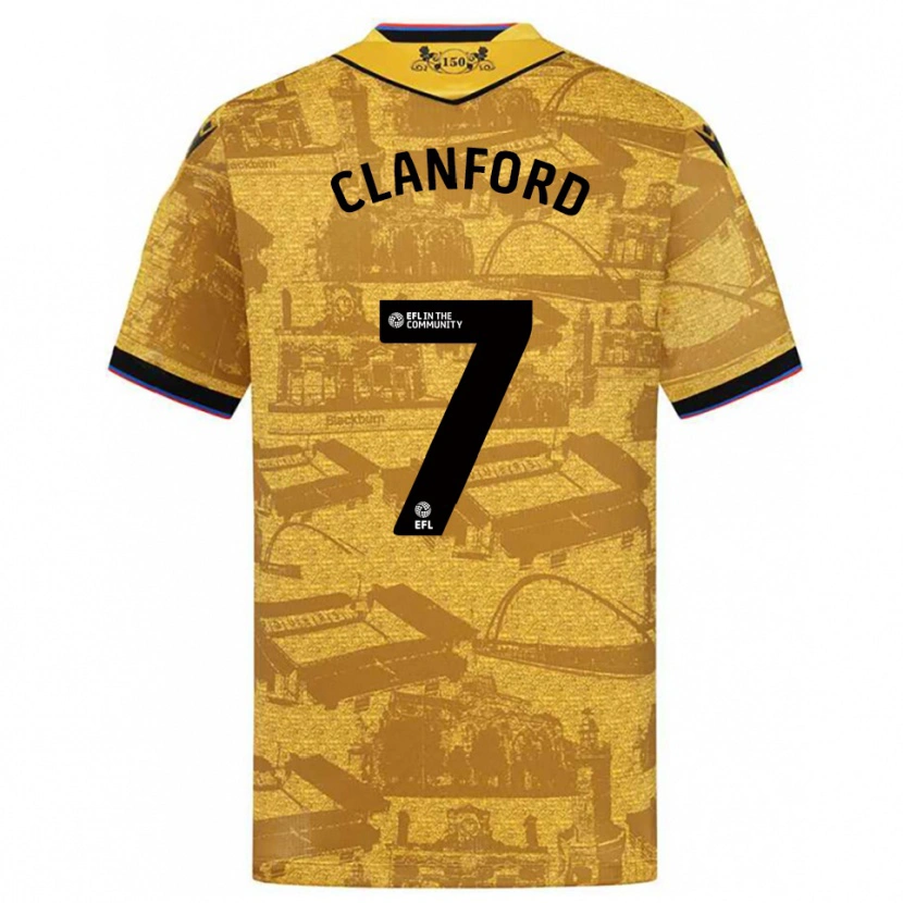 Danxen Donna Maglia Charlie Clanford #7 Oro Nero Kit Gara Away 2025/26 Maglietta