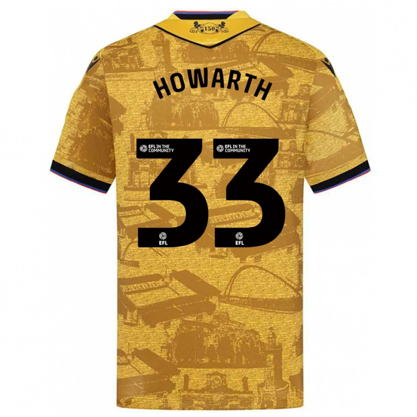 Danxen Donna Maglia Taylor Howarth #33 Oro Nero Kit Gara Away 2025/26 Maglietta