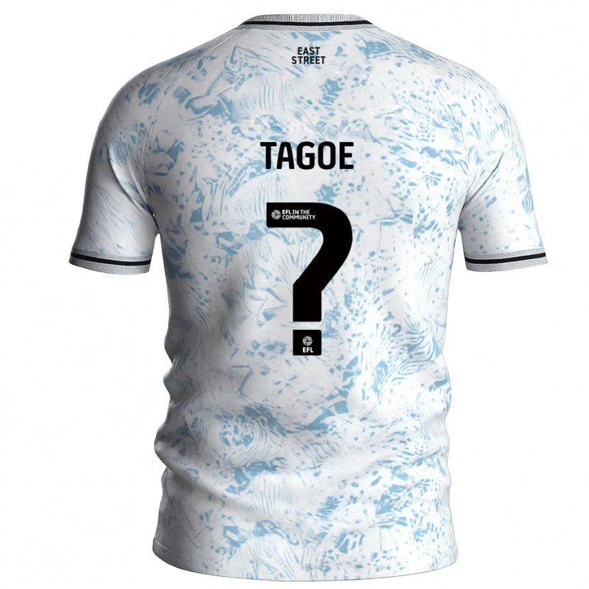 Danxen Donna Maglia Bradley Tagoe #0 Bianco Azzurro Cielo Kit Gara Away 2025/26 Maglietta