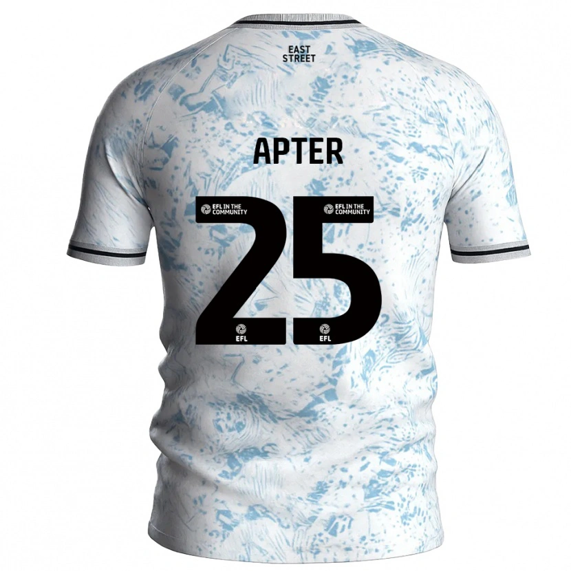 Danxen Donna Maglia Rob Apter #25 Bianco Azzurro Cielo Kit Gara Away 2025/26 Maglietta