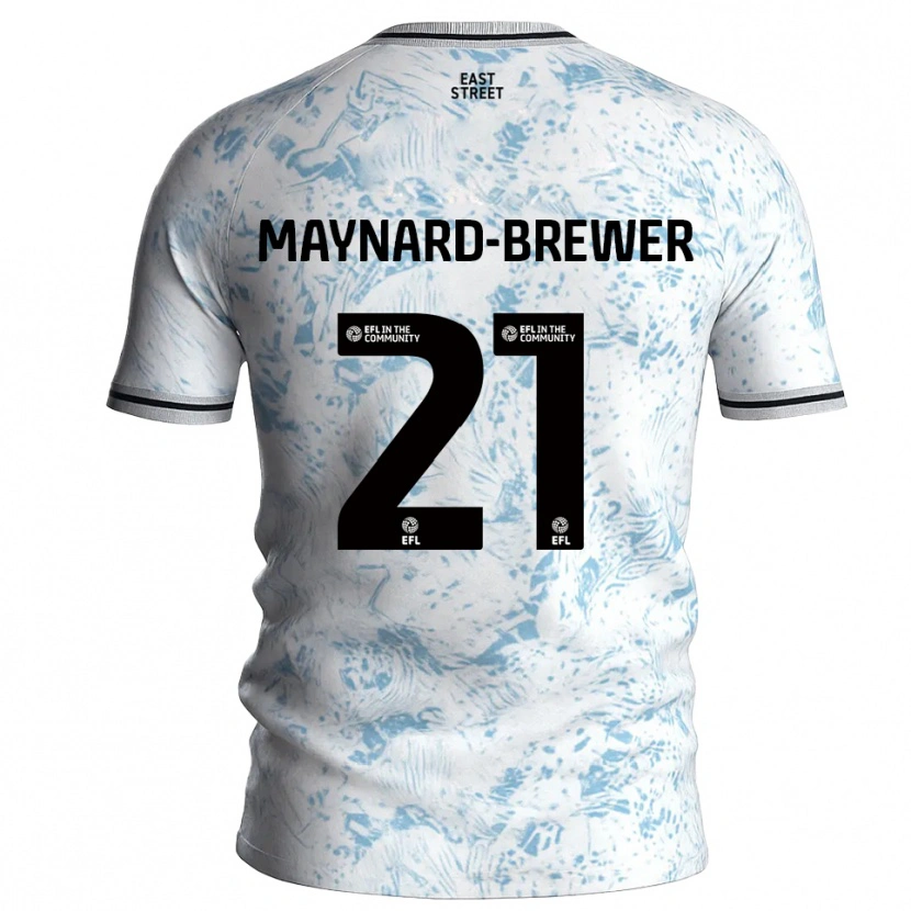 Danxen Donna Maglia Ashley Maynard-Brewer #21 Bianco Azzurro Cielo Kit Gara Away 2025/26 Maglietta