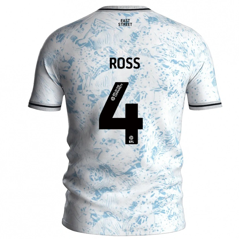 Danxen Donna Maglia Mia Ross #4 Bianco Azzurro Cielo Kit Gara Away 2025/26 Maglietta