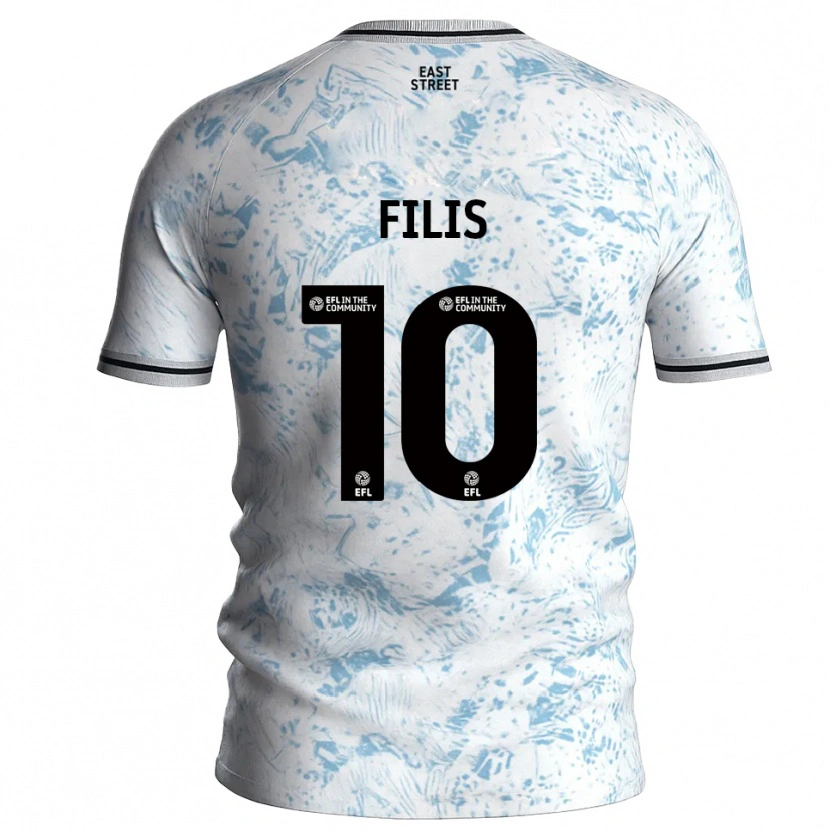 Danxen Donna Maglia Melisa Filis #10 Bianco Azzurro Cielo Kit Gara Away 2025/26 Maglietta