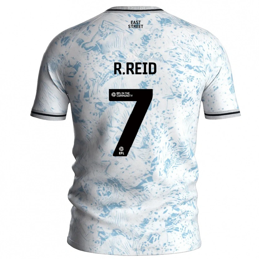 Danxen Donna Maglia Reuben Reid #7 Bianco Azzurro Cielo Kit Gara Away 2025/26 Maglietta