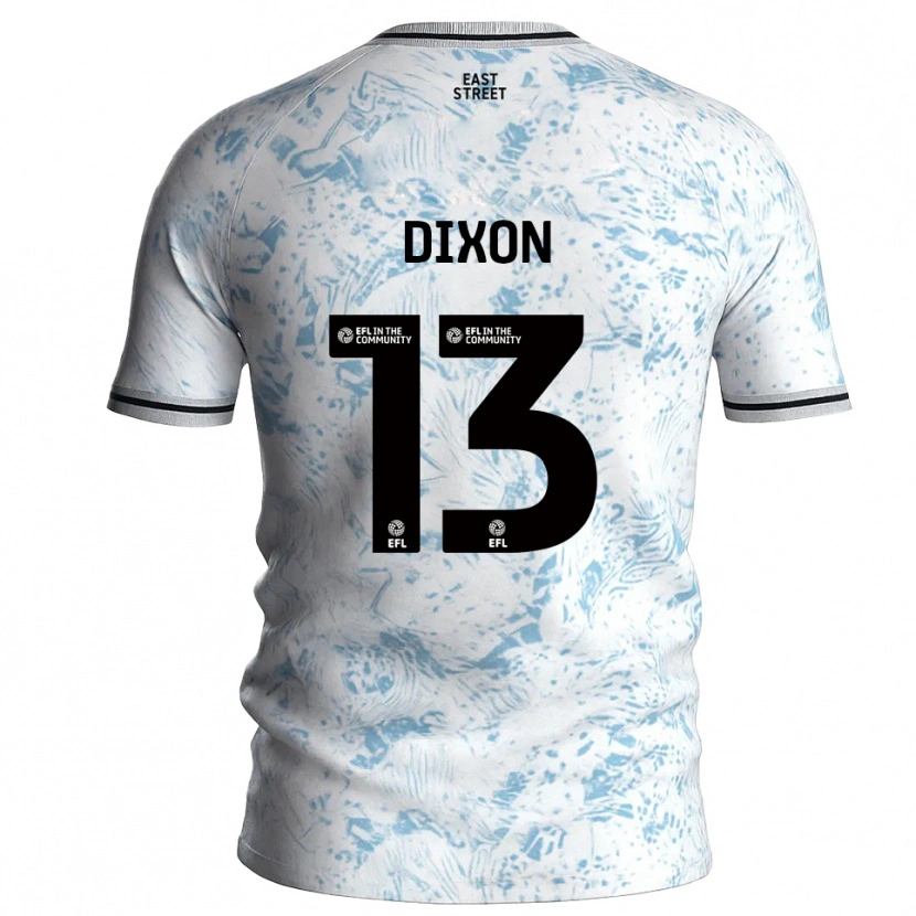Danxen Donna Maglia Kaheim Dixon #13 Bianco Azzurro Cielo Kit Gara Away 2025/26 Maglietta