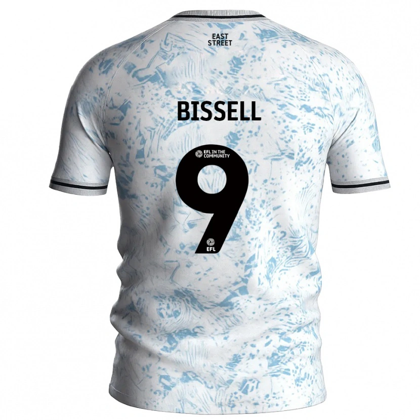 Danxen Donna Maglia Emma Bissell #9 Bianco Azzurro Cielo Kit Gara Away 2025/26 Maglietta