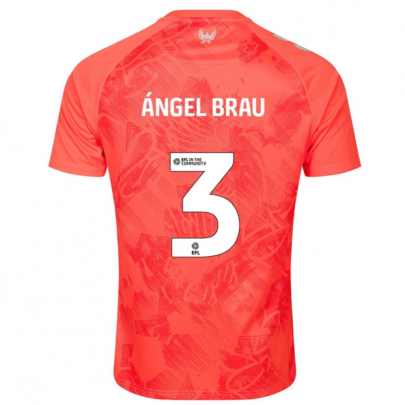 Danxen Donna Maglia Miguel Ángel Brau #3 Arancione Bianco Kit Gara Away 2025/26 Maglietta