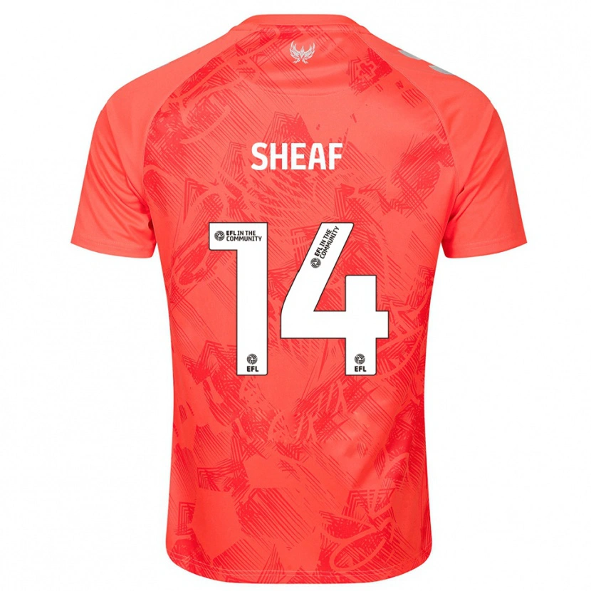 Danxen Donna Maglia Ben Sheaf #14 Arancione Bianco Kit Gara Away 2025/26 Maglietta
