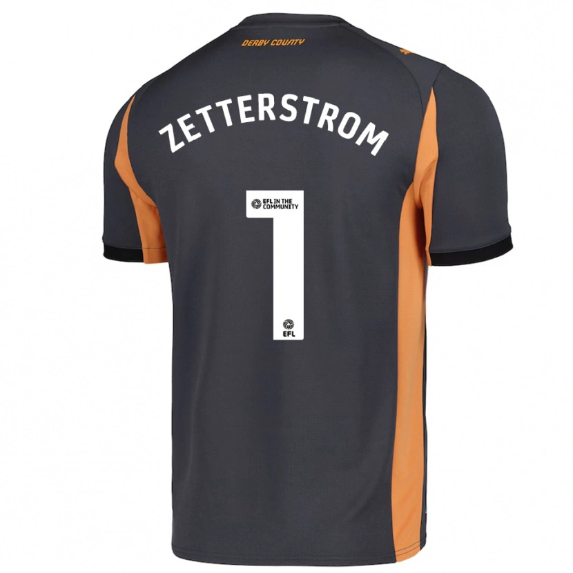 Danxen Donna Maglia Jacob Widell Zetterström #1 Grigio Arancione Nero Kit Gara Away 2025/26 Maglietta