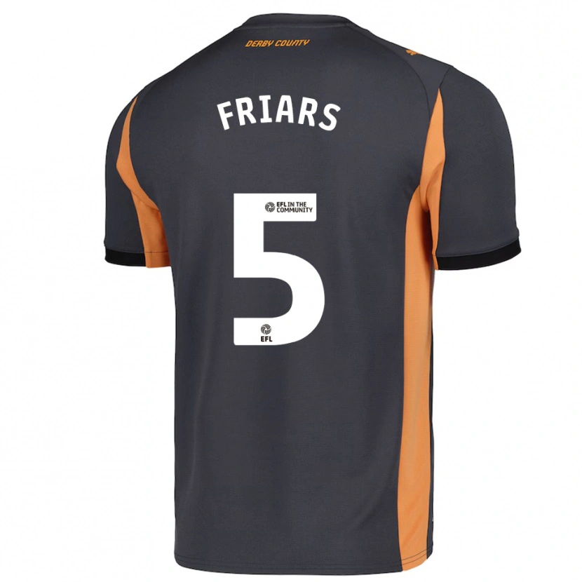 Danxen Donna Maglia Alfie Friars #5 Grigio Arancione Nero Kit Gara Away 2025/26 Maglietta