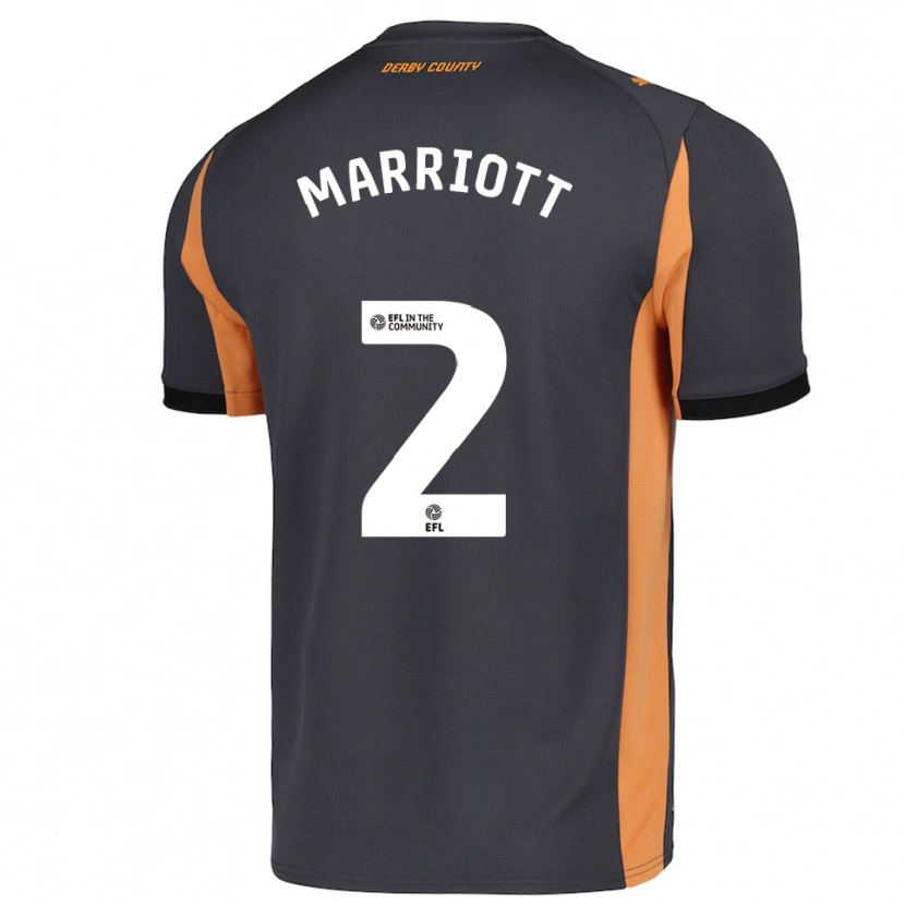 Danxen Donna Maglia Tom Marriott #2 Grigio Arancione Nero Kit Gara Away 2025/26 Maglietta