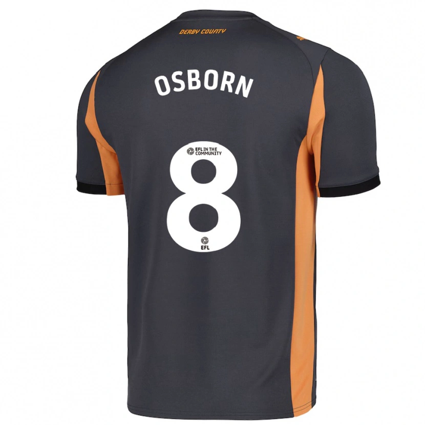 Danxen Donna Maglia Ben Osborn #8 Grigio Arancione Nero Kit Gara Away 2025/26 Maglietta
