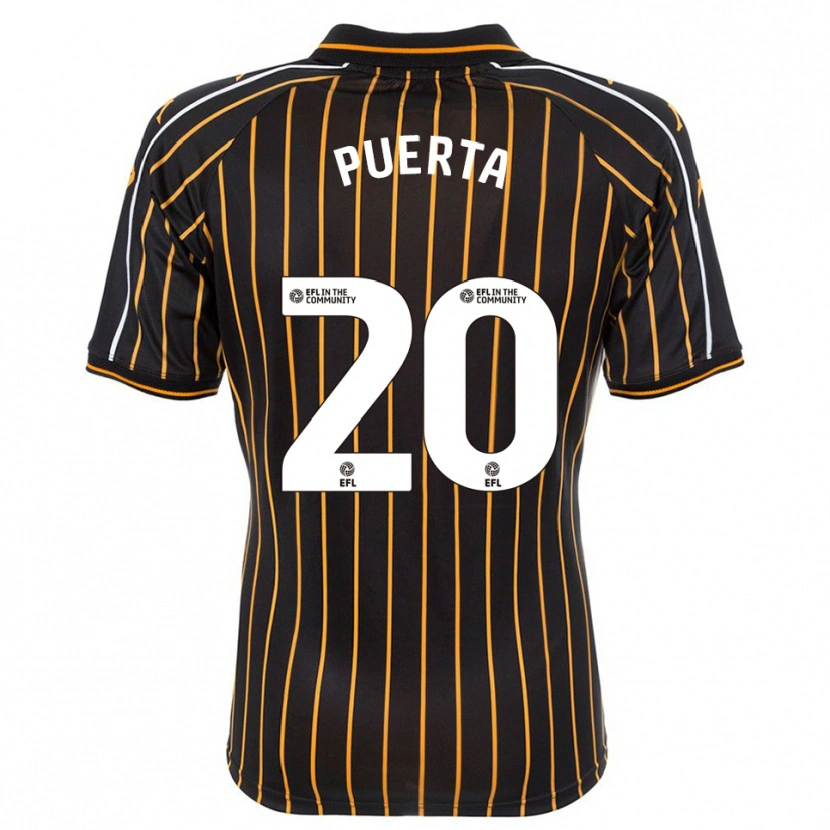 Danxen Donna Maglia Gustavo Puerta #20 Bianco Nero Kit Gara Away 2025/26 Maglietta