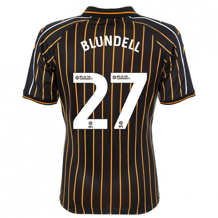 Danxen Donna Maglia Maddie Blundell #27 Bianco Nero Kit Gara Away 2025/26 Maglietta