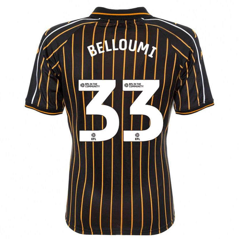 Danxen Donna Maglia Mohamed Belloumi #33 Bianco Nero Kit Gara Away 2025/26 Maglietta
