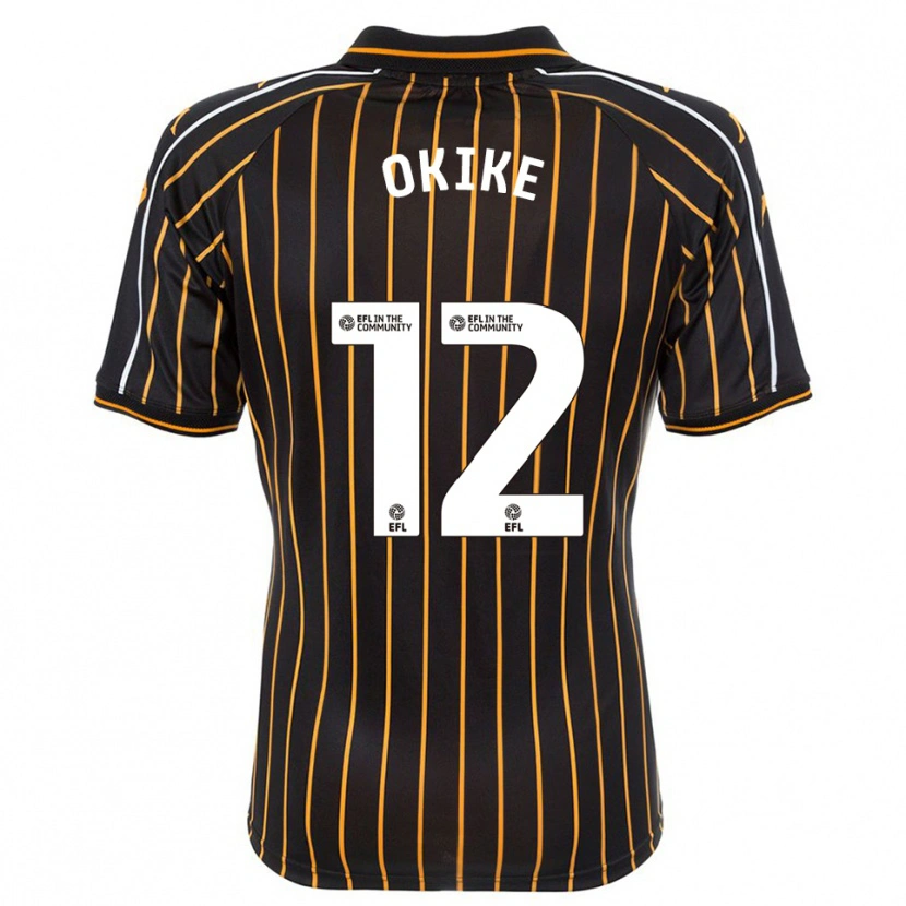 Danxen Donna Maglia Calvin Okike #12 Bianco Nero Kit Gara Away 2025/26 Maglietta