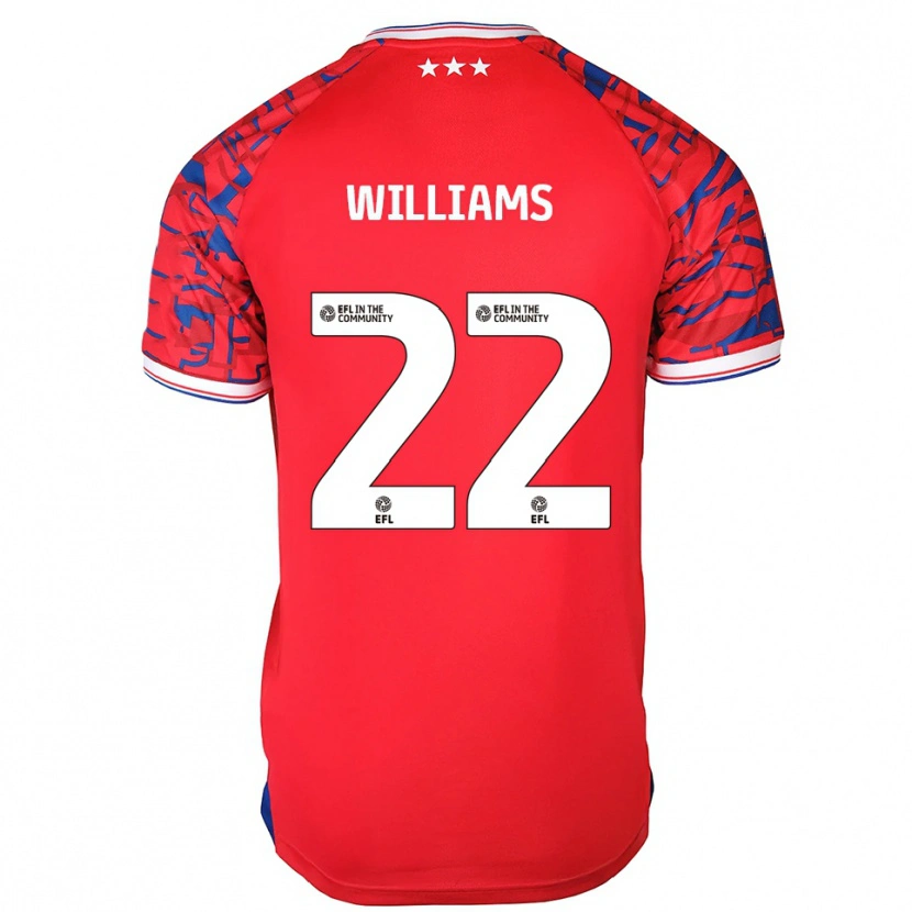 Danxen Donna Maglia Evie Williams #22 Rosso Blu Kit Gara Away 2025/26 Maglietta