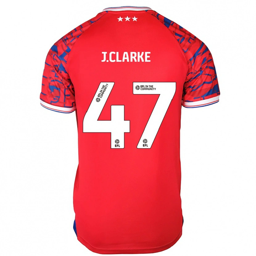 Danxen Donna Maglia Jack Clarke #47 Rosso Blu Kit Gara Away 2025/26 Maglietta
