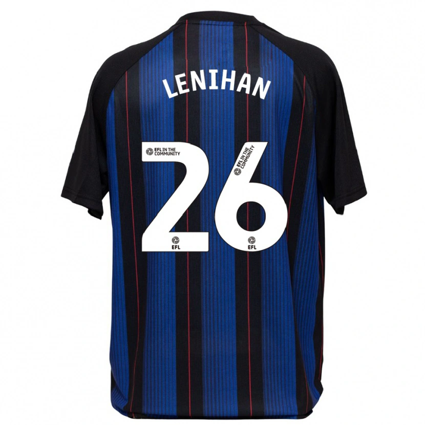 Danxen Donna Maglia Darragh Lenihan #26 Blu Nero Kit Gara Away 2025/26 Maglietta