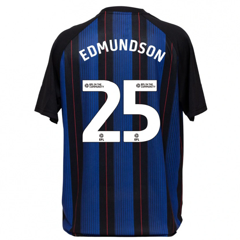 Danxen Donna Maglia George Edmundson #25 Blu Nero Kit Gara Away 2025/26 Maglietta