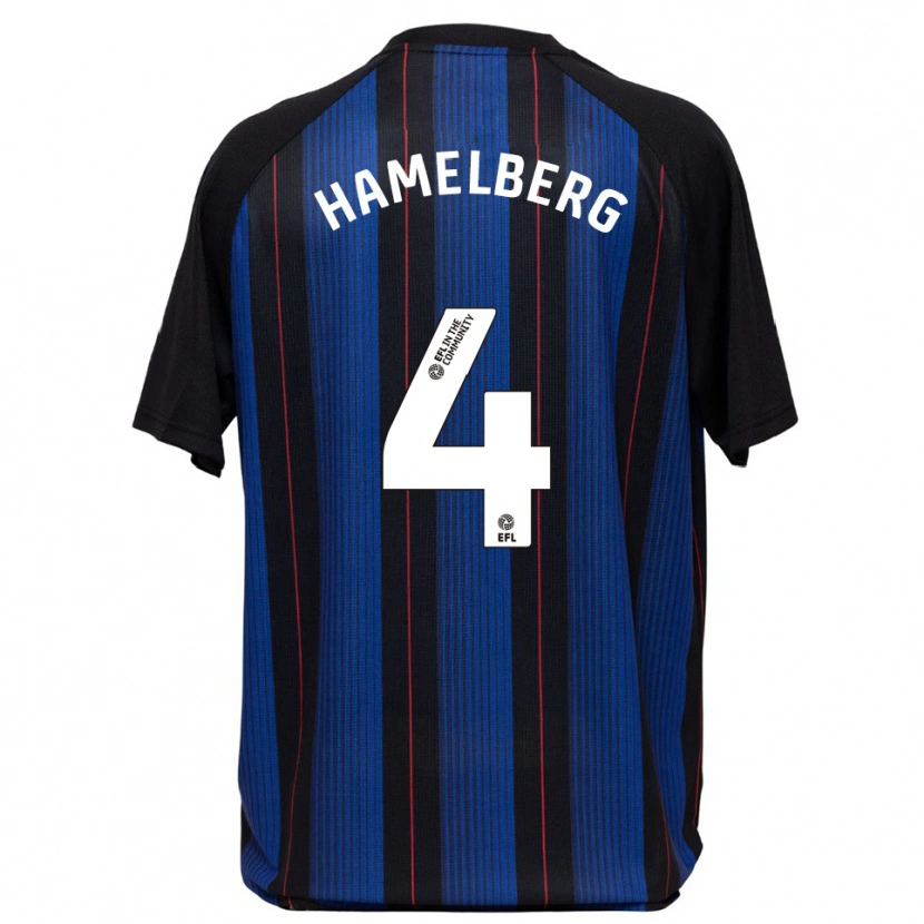 Danxen Donna Maglia Eric Hamelberg #4 Blu Nero Kit Gara Away 2025/26 Maglietta