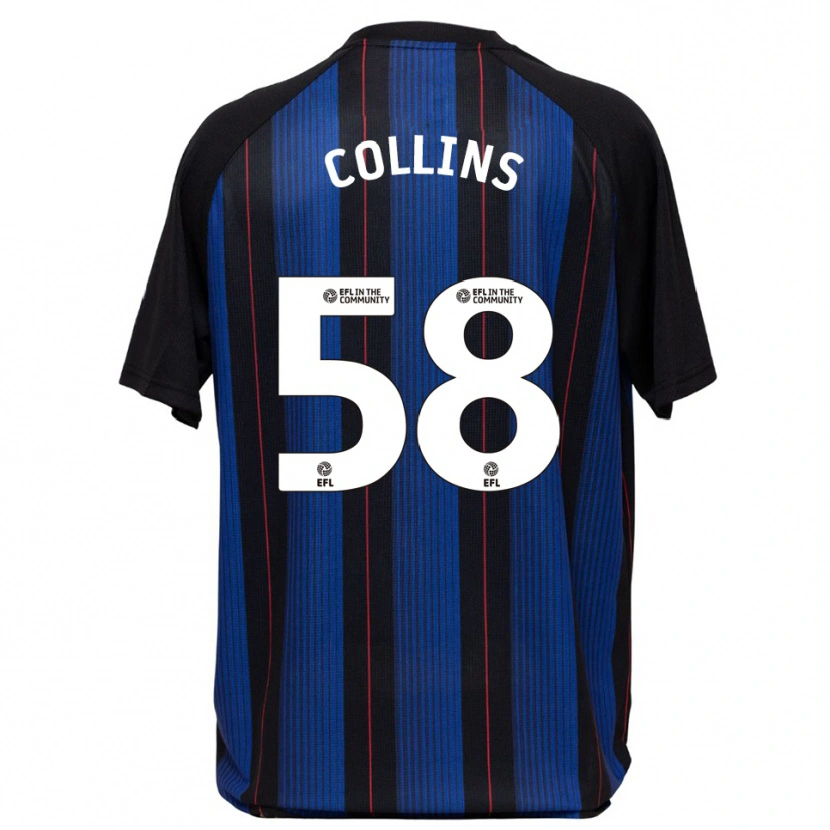 Danxen Donna Maglia Sam Collins #58 Blu Nero Kit Gara Away 2025/26 Maglietta