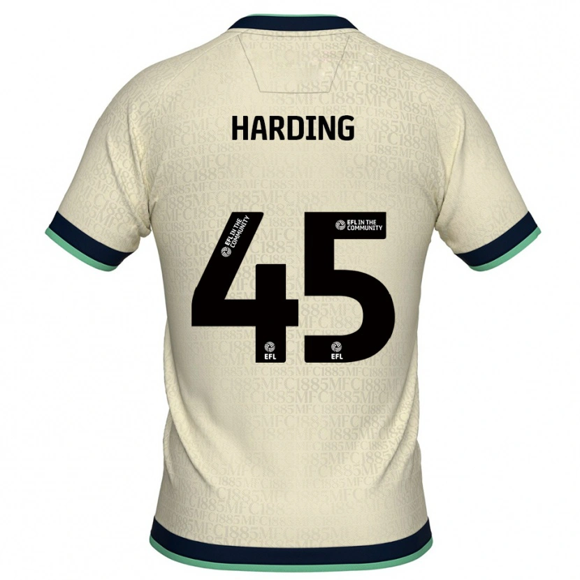 Danxen Donna Maglia Wes Harding #45 Champagne Blu Marino Kit Gara Away 2025/26 Maglietta